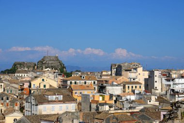 Eski kale ve Binalar Corfu town cityscape Yunanistan yaz se
