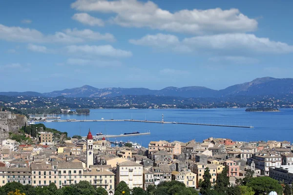 Corfu town panoráma letní sezóny Řecko — Stock fotografie