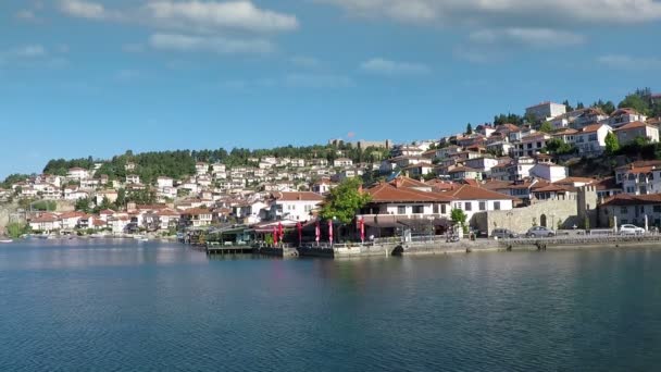 Ochrid Makedonie Panoráma Letní Sezóny — Stock video