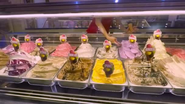 Ice Cream Parlour Porcji — Wideo stockowe