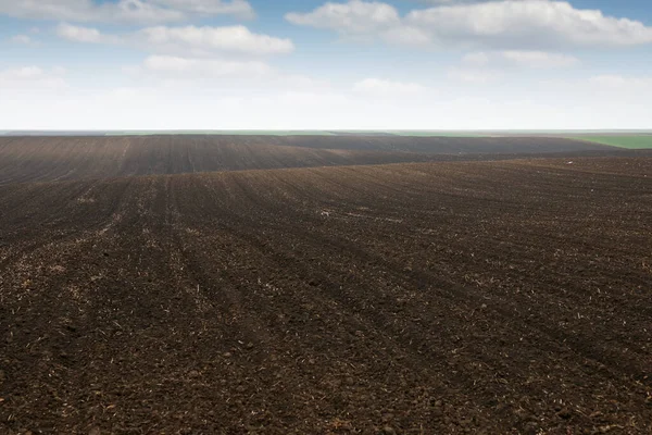 Pola Orane Wiosennym Krajobrazie Rolnictwa — Zdjęcie stockowe