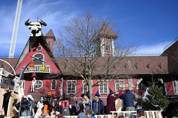 Vienna Austria 2020 Fasching Witches Wizards Prater Amusement Park — Stock Photo, Image