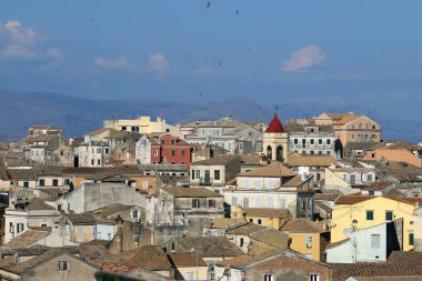 Korfu kasabası Kerkyra Yazın Yunanistan 'da 