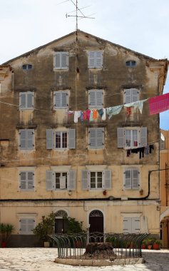 Eski Corfu kasabası Yunanistan