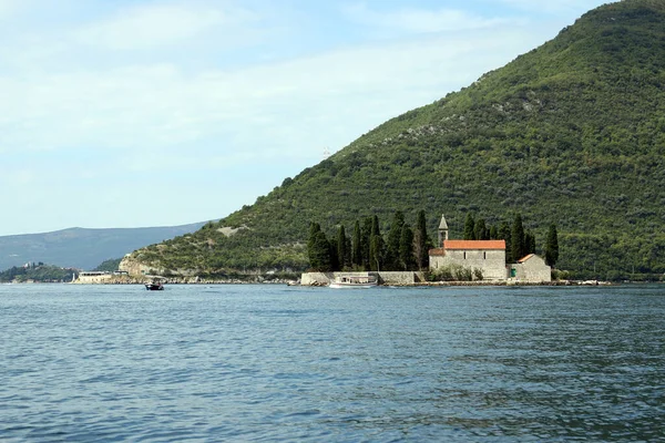 Szent György Kolostor Perast Bay Kotor Montenegróban — Stock Fotó