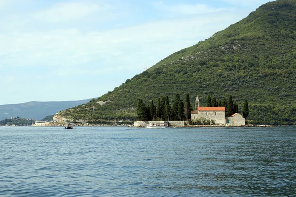 Μονή Αγίου Γεωργίου Στο Perast Bay Του Κοτόρ Μαυροβουνίου — Φωτογραφία Αρχείου