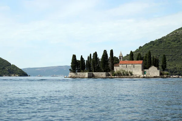 Sankt Georgs Kloster Sommer Perastbucht Von Kotor Montenegro — Stockfoto