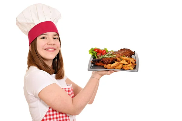 Cook Pork Spare Ribs Plate — Stock Photo, Image