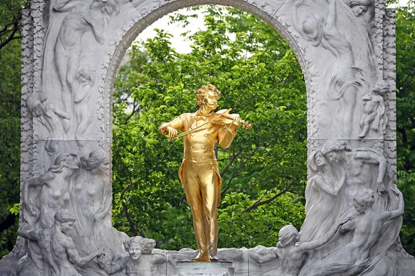 Monumento Johann Strauss Stadtpark Viena Austria — Foto de Stock