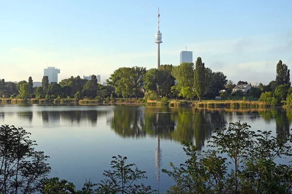 Wiener Skyline Donauufer Morgen — Stockfoto