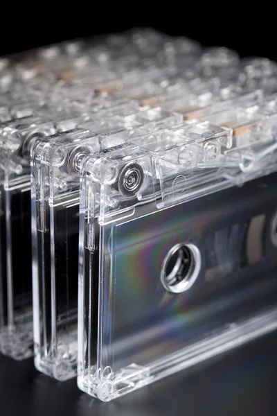 Audio tape on black background — Stock Photo, Image