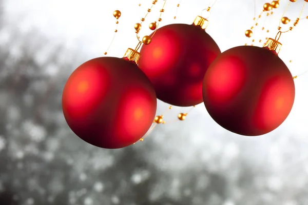 Boules de Noël rouges — Photo