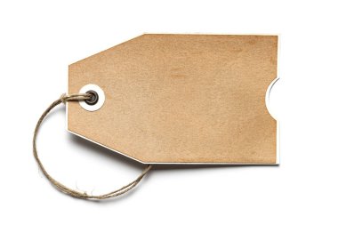 Beyaz arka plan üzerinde izole boş kağıt etiket