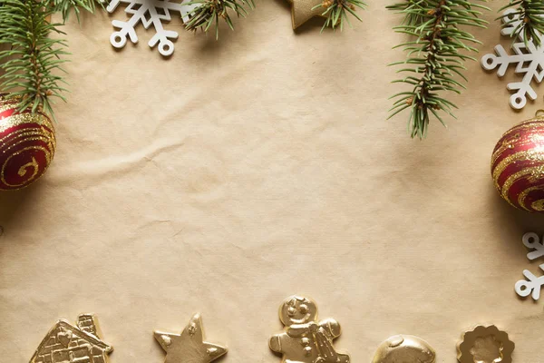 Fondo de Navidad - decoraciones de Navidad y abeto —  Fotos de Stock