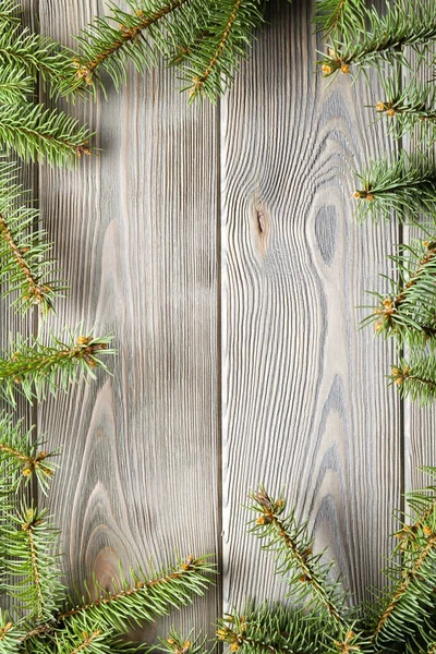 A fából készült asztal háttér - Luc karácsonyfa — Stock Fotó