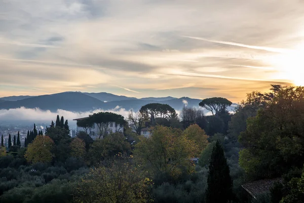 Nebliger Morgen in der Toskana — Stockfoto