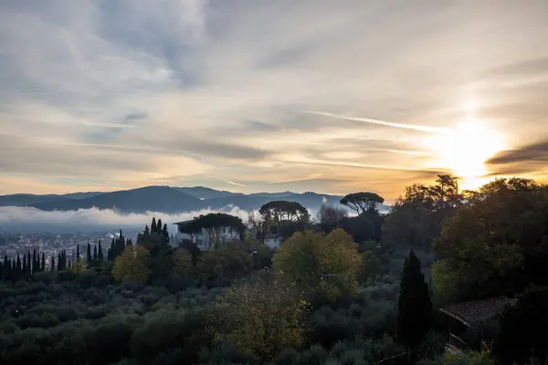 Foggy matin en Toscane — Photo