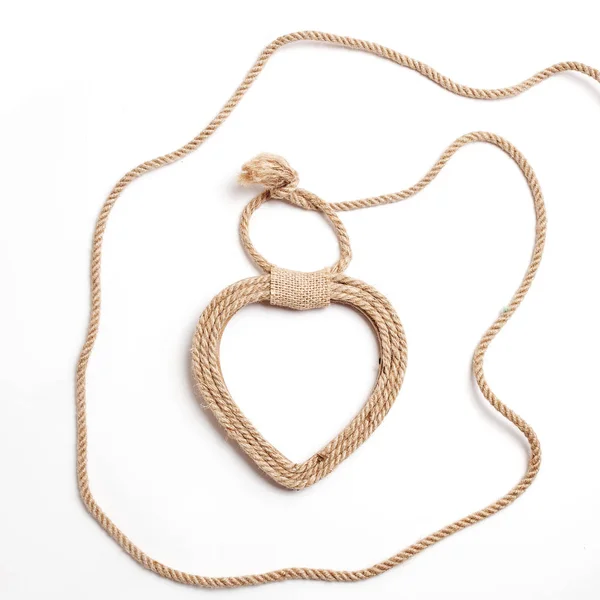 Herz Aus Seil Symbol Der Liebe — Stockfoto