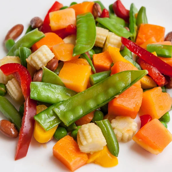 Steamed Vegetables Plate Stock Image