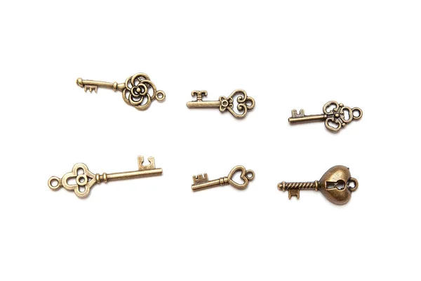 Régi Vintage Kulcs Elszigetelt — Stock Fotó