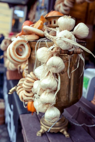 Bagels Mit Mohn Auf Russischem Jahrmarkt — Stockfoto