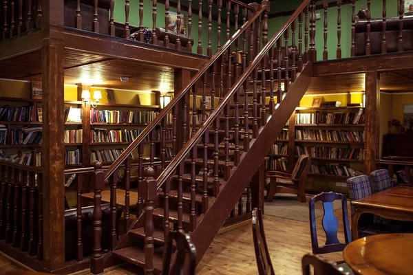 Library Wooden Stairs — Stock Photo, Image