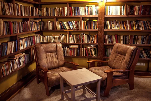 Lugar Conforto Para Ler Biblioteca — Fotografia de Stock