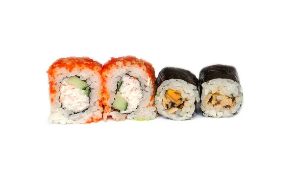 Hagyományos Japán Sushi Tekercs Készlet — Stock Fotó