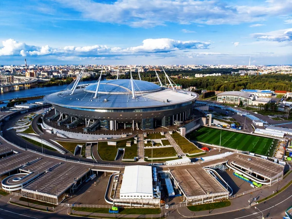 Panorama, stadyum, otoyol, kuadrokopter insansız hava aracı görüntüsü