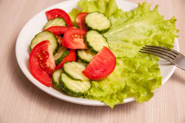 Salada Vegetariana Tomate Pepino — Fotografia de Stock