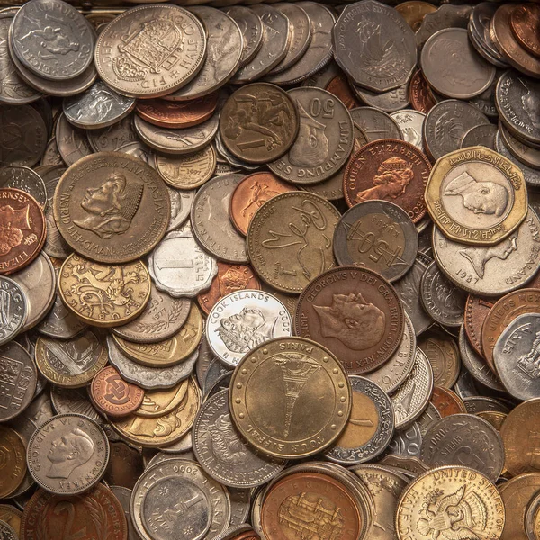 Coins Collection Old New Coins All World — Stock Photo, Image