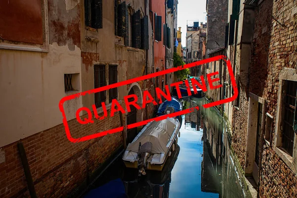 Concept Italian city closed for quarantine due to coronavirus, COVID-19