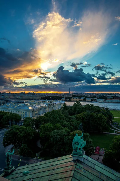 Sonnenuntergang Blick Von Der Isaak Kathedrale Petersburg Russland — Stockfoto