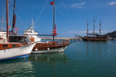 Türkiye 'de limanda tekneler