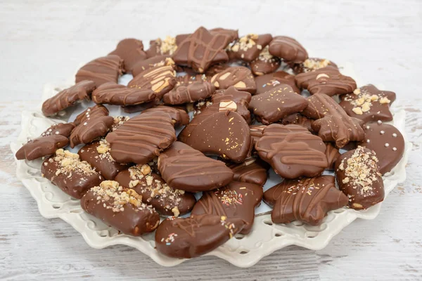 Bolo Caseiro Doce Com Pêssegos — Fotografia de Stock