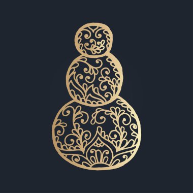 Çiçek dantel süs için Noel koleksiyon ile izole desen.