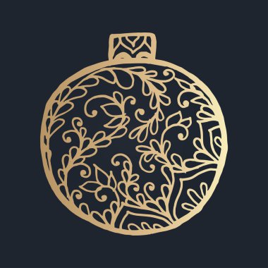 Çiçek dantel süs için Noel koleksiyon ile izole desen.