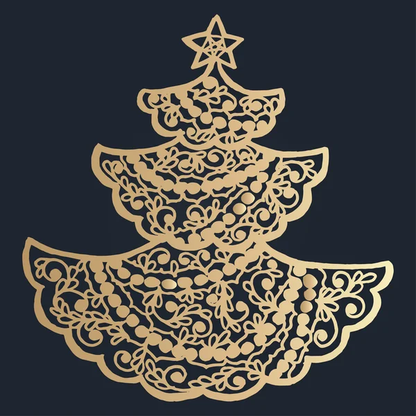 Isoliertes Muster mit floralem Spitzenschmuck für die Weihnachtskollektion. — Stockvektor