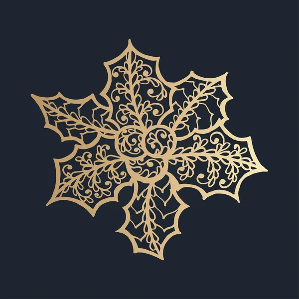 Isolated pattern with floral lace ornament for Christmas collection. — Stock Vector