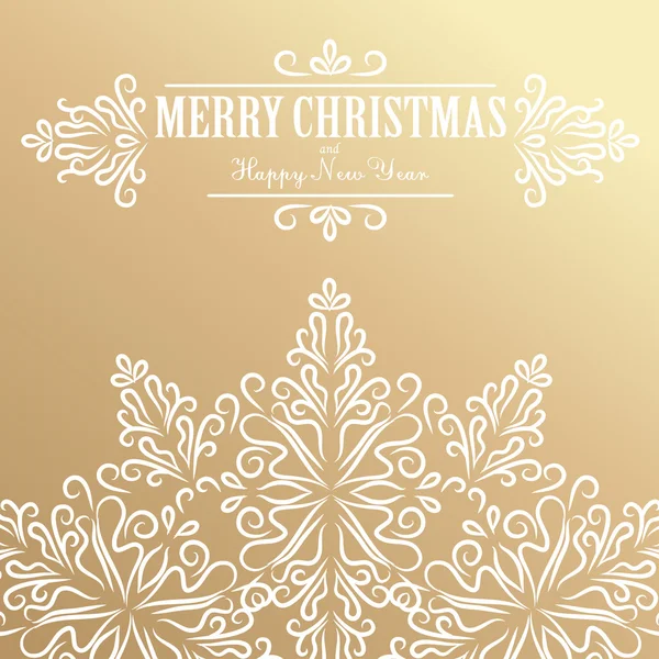 Merry Christmas and Happy New Year. Golden Congratulations card. — Stock Vector