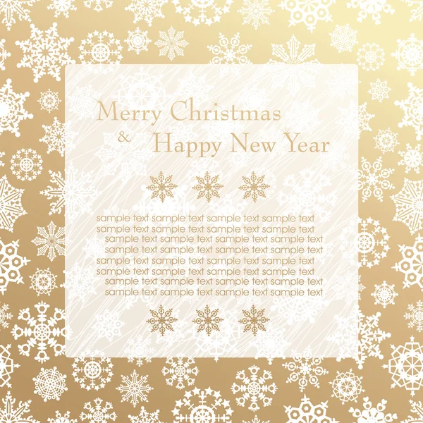 Merry Christmas and Happy New Year. Golden Congratulations card. — Stock Vector