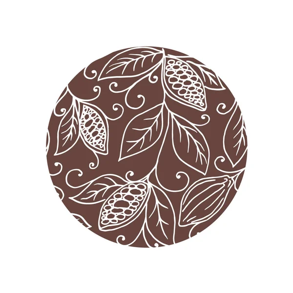 Dessin à la main haricots de cacao isolés . — Image vectorielle