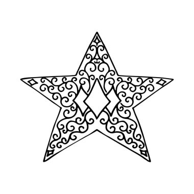 Çiçek dantel süs için Noel koleksiyon ile izole desen.