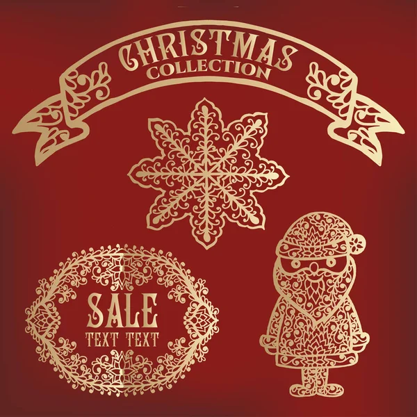 Collection calligraphique de symboles de Noël . — Image vectorielle
