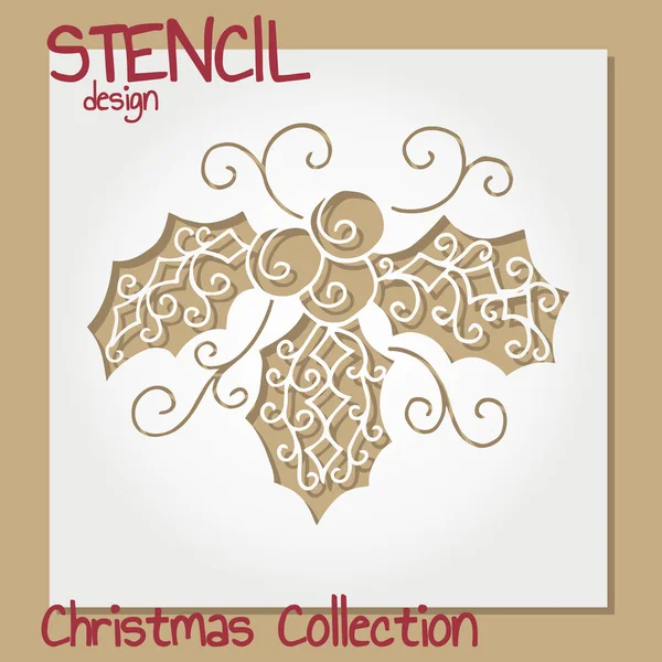 Set van Stencil ontwerpsjablonen. Kerst collectie. — Stockvector