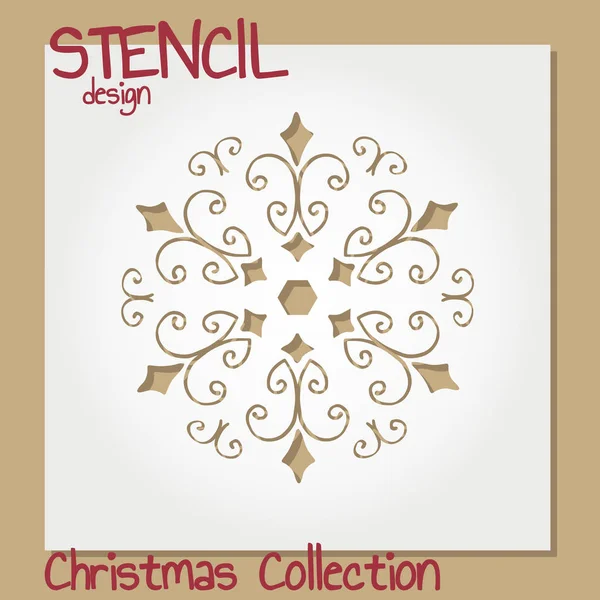 Set van Stencil ontwerpsjablonen. Kerst collectie. — Stockvector