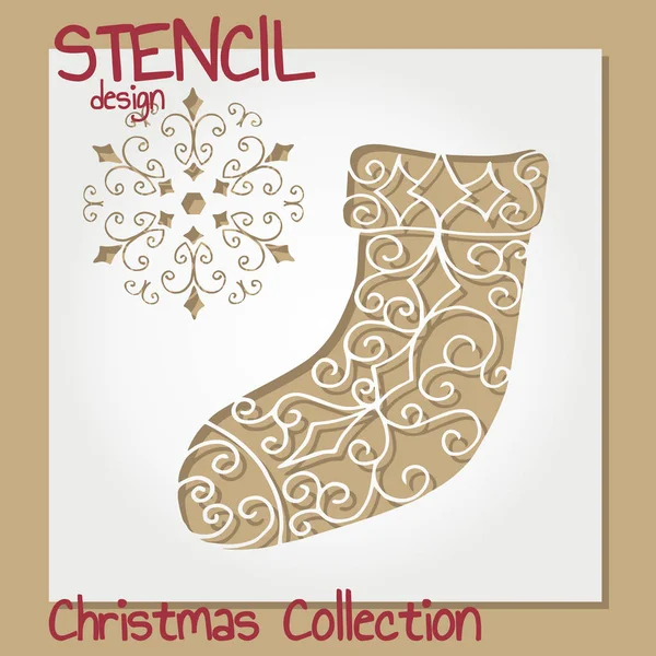 Set van Stencil ontwerpsjablonen. Kerst collectie. — Stockvector