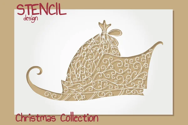Set di modelli di design Stencil. Collezione Natale . — Vettoriale Stock