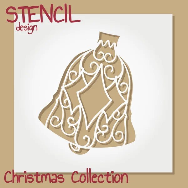 Set di modelli di design Stencil. Collezione Natale . — Vettoriale Stock