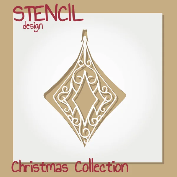 Conjunto de modelos de design Stencil. Coleção de Natal . — Vetor de Stock